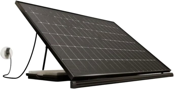 Sunology PLAY - Kit panneau solaire complet 425W bifacial – Livré totalement assemblé - À brancher sur prise 230V – Câble secteur 3m - Compatible mono et triphasé – Esthétique noir intégral